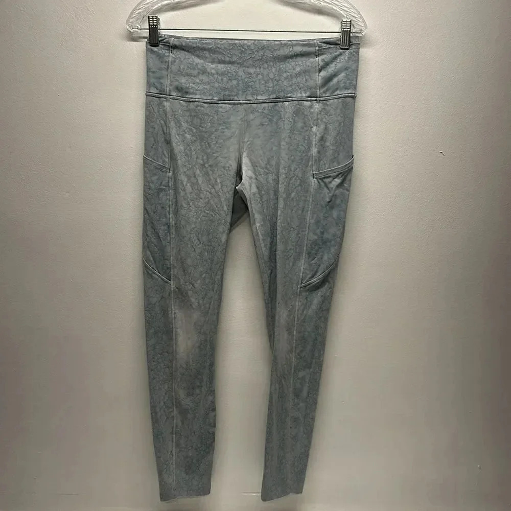 Lululemon Fast and Free Nulux Tights Leggings Athletic Pants Blue 25”  Size 10
